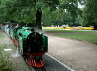 蒸気機関車に引かれて走る遊覧列車